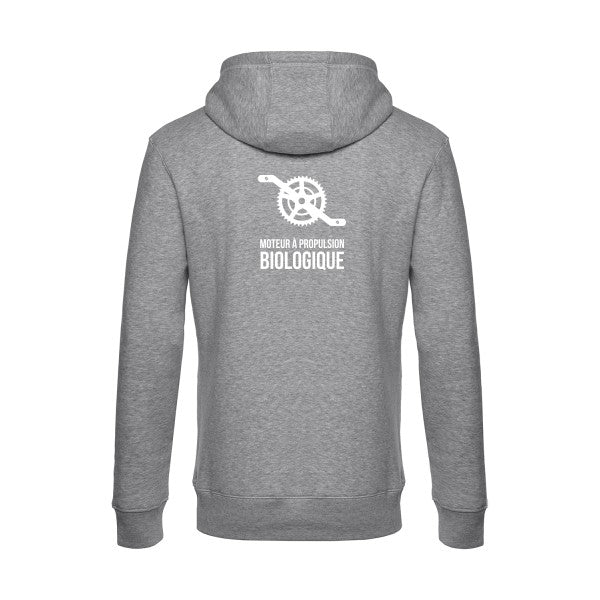 Cyclisme-&-ecologie sweat shirt original Heather Grey flex Blanc impression Dos
