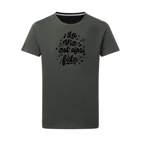 La vie est ainsi fête - Flex noir Tshirt original Charcoal  5XL