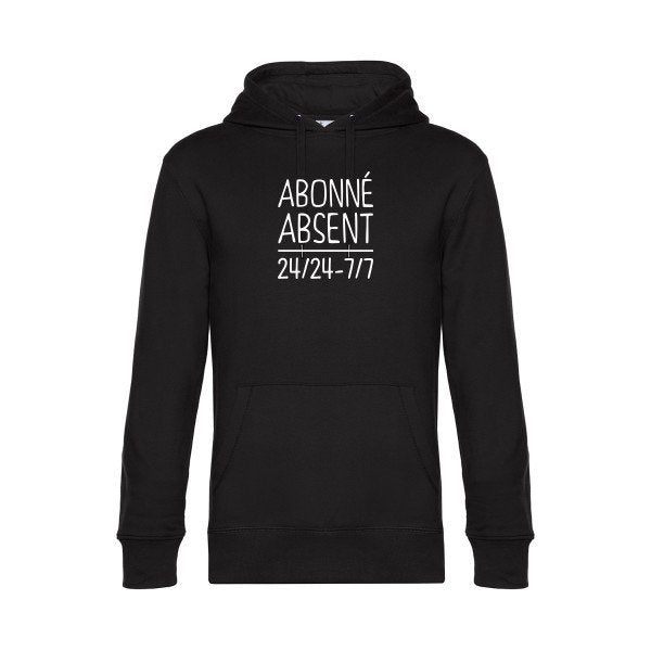 Abonne-absent sweat shirt original Black flex Blanc impression Face