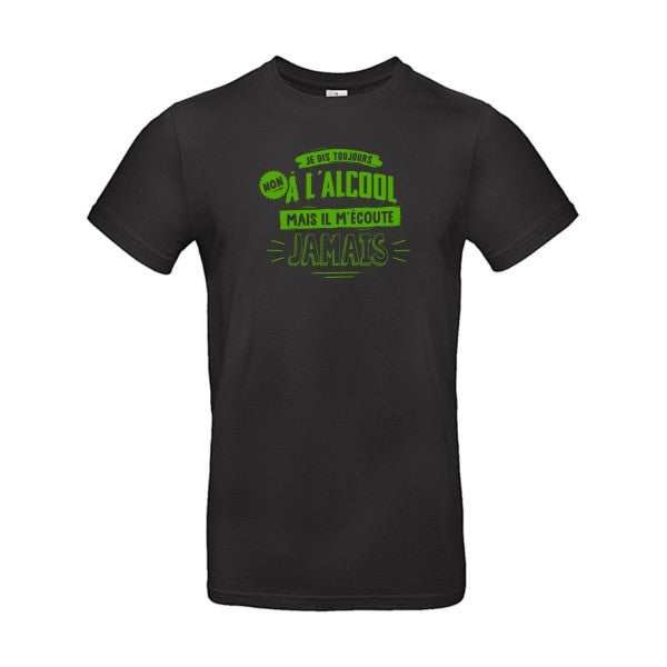 Non à l'alcool  Flex Vert pomme |E190 T-shirt|Black||5XL