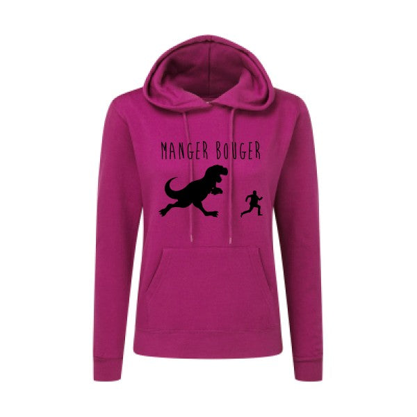 MANGER BOUGER Noir |Sweat original à capuche Femme