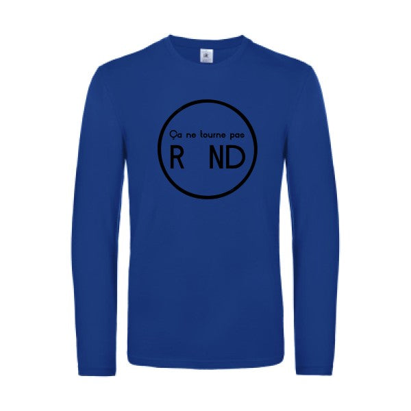 ca ne tourne pas rond  - t shirt- manches- longues- original- humour- Royal Blue impression Face