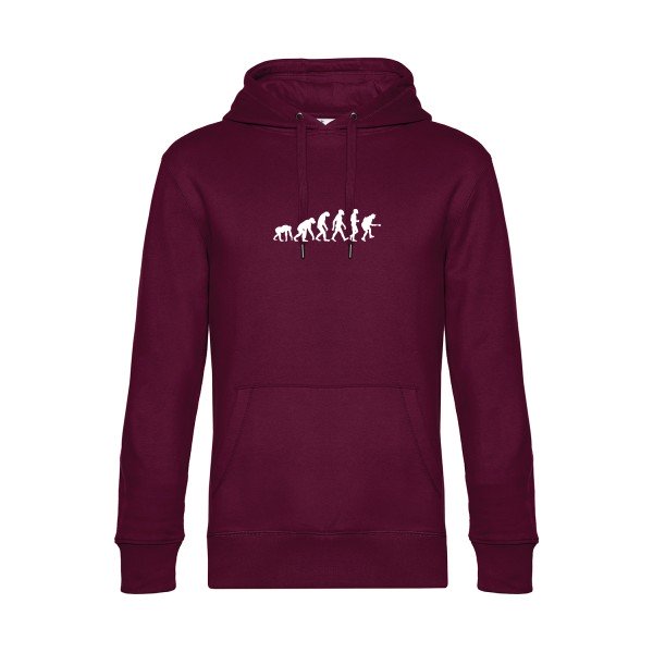Rock-Evolution sweat shirt original Burgundy flex Blanc impression Face