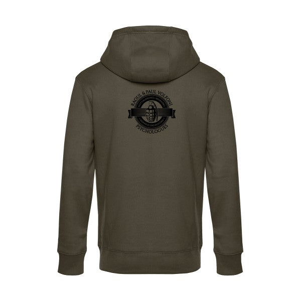 Volfoni sweat shirt original Khaki flex Noir impression Dos