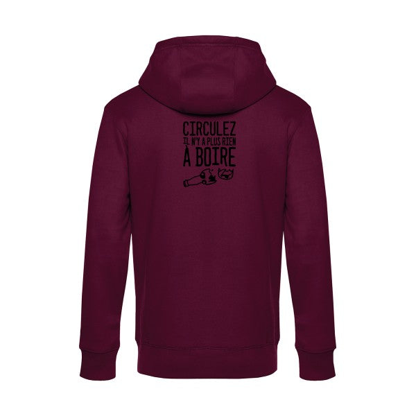 Circulez-il-n-y-a-plus-rien-a-boire sweat shirt original Burgundy flex Noir impression Dos