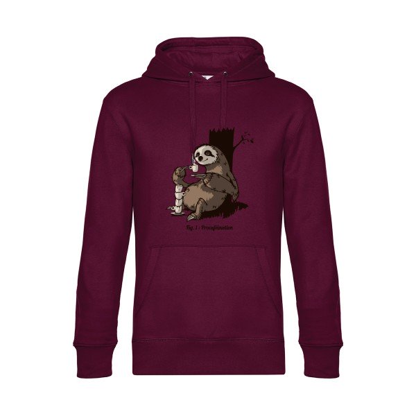 Procafeination- Sweat à capuche original Burgundy - RueDuTeeshirt