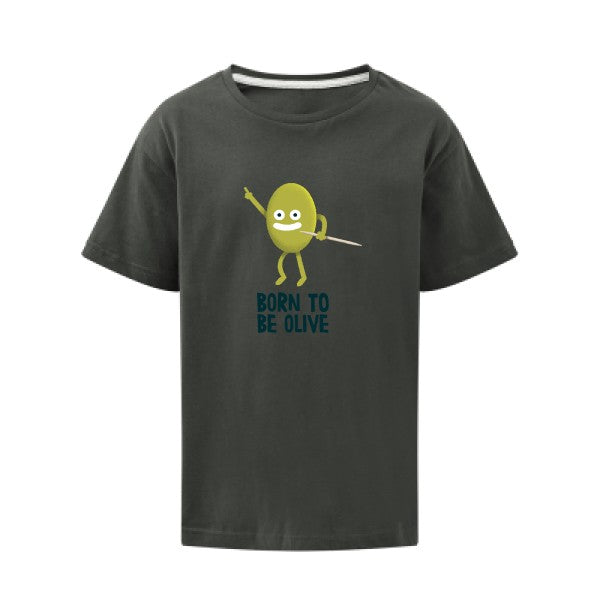 Born to be olive SG - Kids T-shirt enfant Charcoal Taille 152 (11-12/2XL)