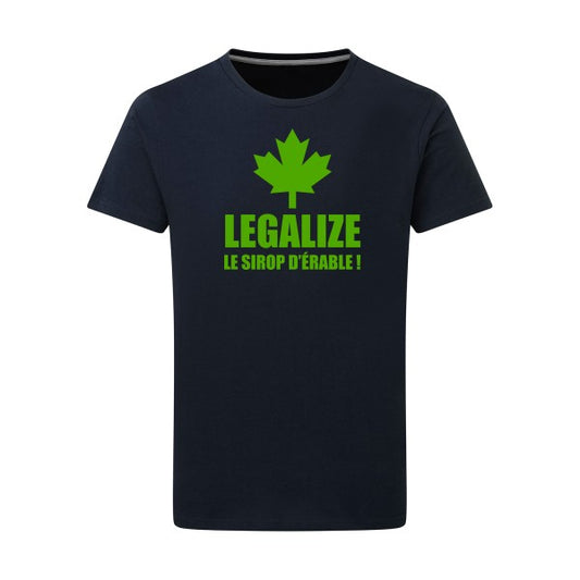 Legalize le sirop d'érable vert pomme -Flex vert pomme sur T-shirt SG  Navy  5XL