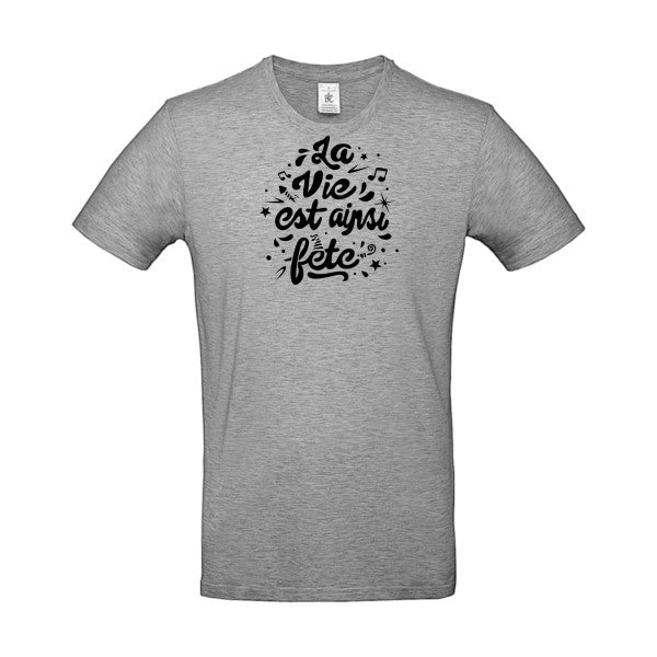 La vie est ainsi fête Flex noir |E190 T-shirt|Sport Grey||5XL