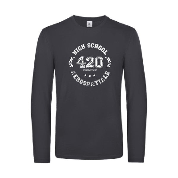 very high school - t shirt- manches- longues- original- humour- Dark Grey impression Face