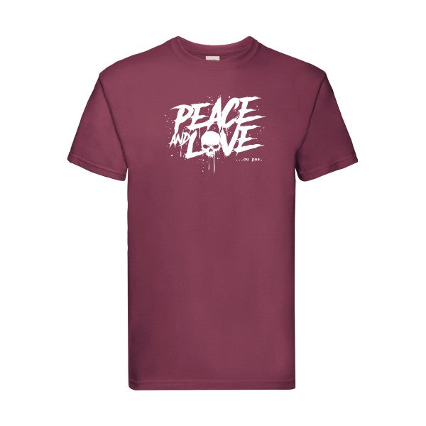 T-shirt|Peace or no peace |Blanc |Fruit of the loom 205  G