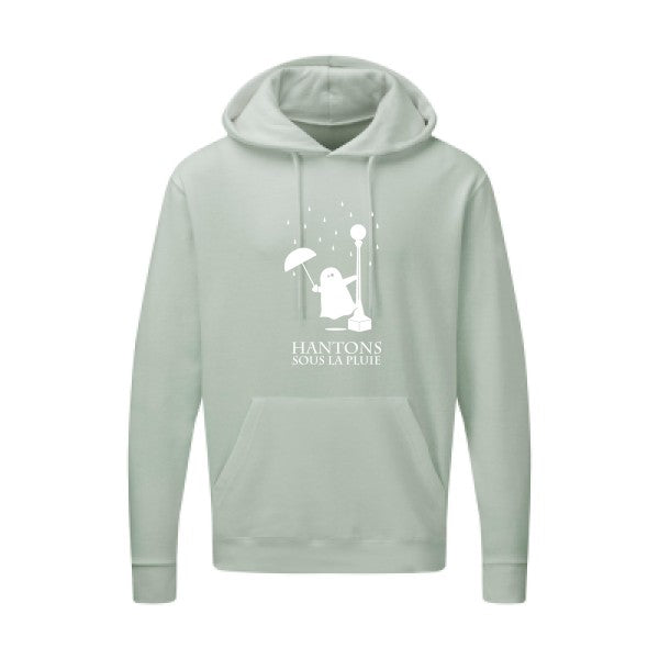 Hantons sous la pluie Blanc |Sweat capuche imprimé homme