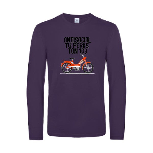 antisocial-t-shirt-manches-longues-original-humour -Urban Purple