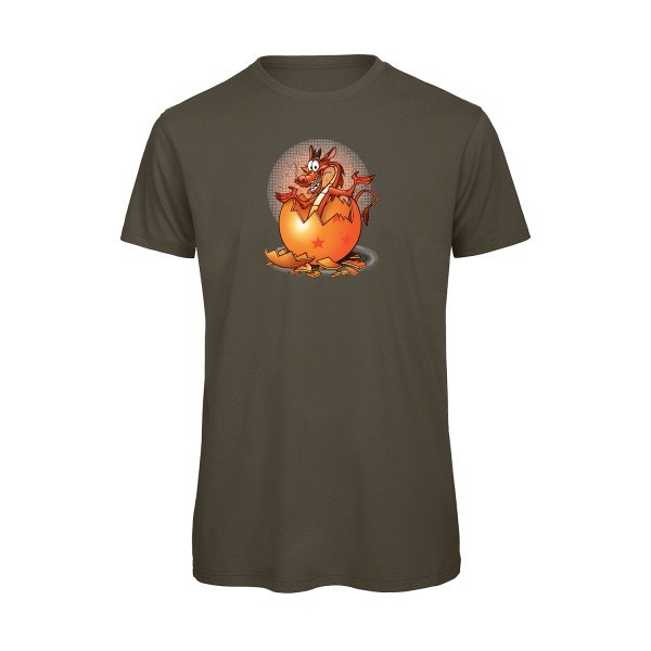 T-shirt humour original Dragon Surprise T Shirt couleur Khaki Green