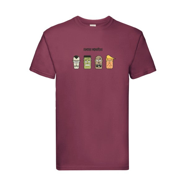 Famous monsters Fruit of the loom 205 g/m² T-shirt/ bordeaux