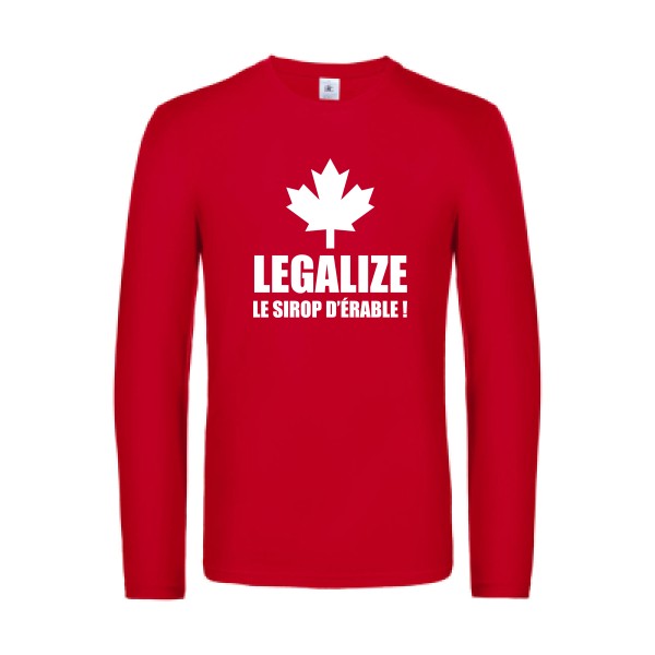 legalize le sirop d erable - t shirt- manches- longues- original- humour- Red impression Face