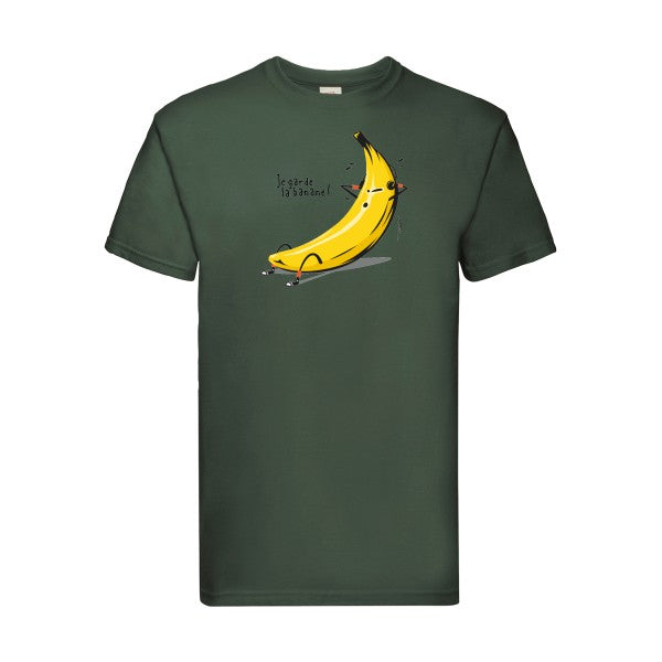 Je garde la banane ! Fruit of the loom 205 g/m² T-shirt/ bottle green