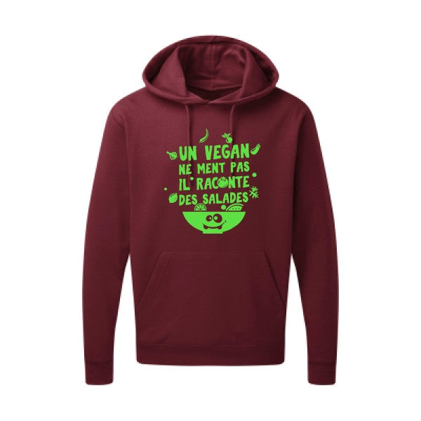 Un vegan ne ment pas Vert fluo |Sweat capuche imprimé homme