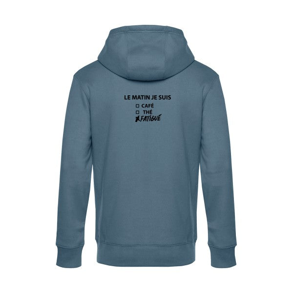 Le-matin-je-suis... sweat shirt original nordic blue flex Noir impression Dos