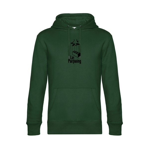 le-parpaing sweat shirt original Bottle Green flex Noir impression Face