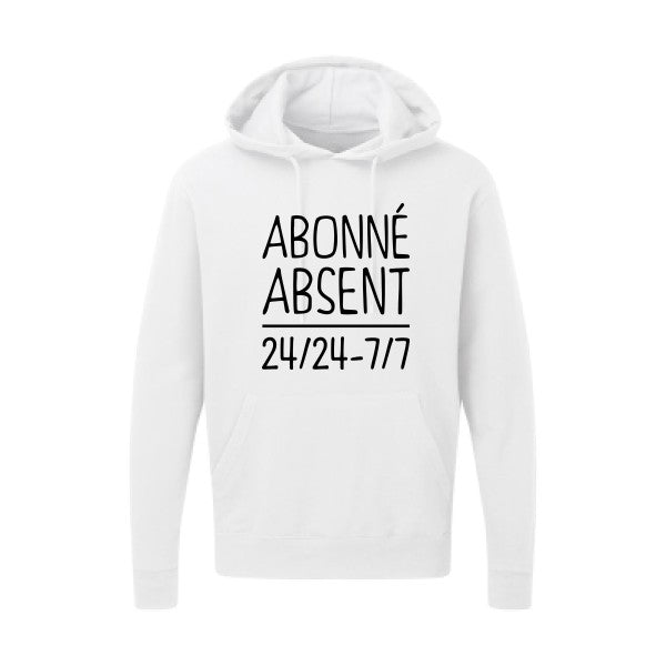 Abonné absent Noir |Sweat capuche imprimé homme