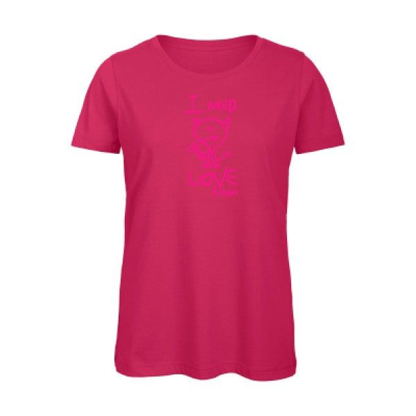 T shirt humour bio femme   femme bio|LOVER Rose Fluo 