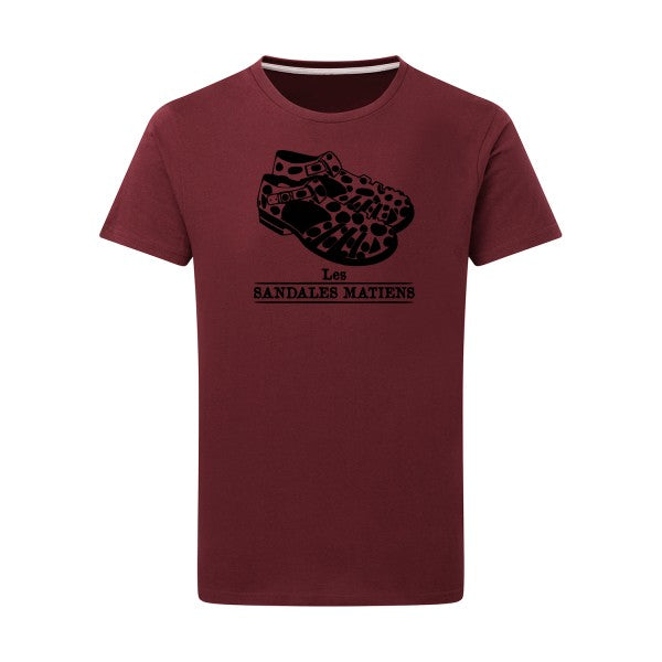 Les sandales matiens  Tshirt original Burgundy  2XL