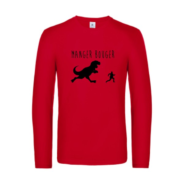 manger bouger - t shirt- manches- longues- original- humour- Red impression Face