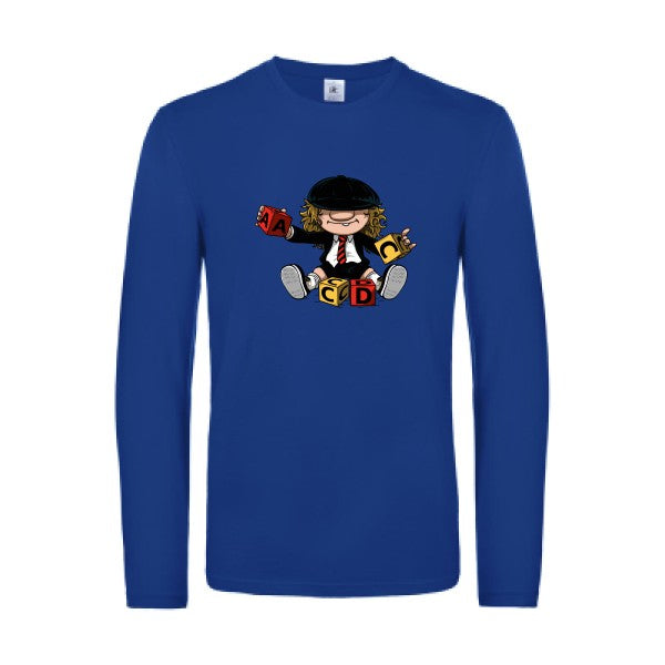 acdc-t-shirt-manches-longues-original-humour -Royal Blue