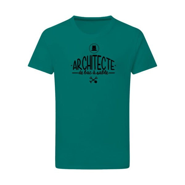 Architecte de bac à sable noir -Flex noir sur T-shirt SG  Emerald Green  2XL