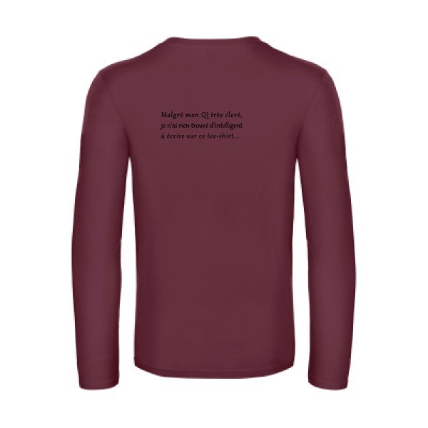 qi - t shirt- manches- longues- original- humour- Burgundy impression Dos