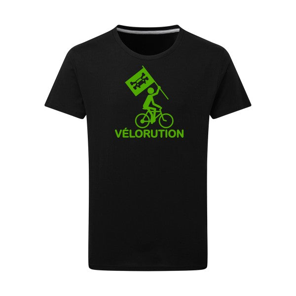 Vélorution - Flex Vert pomme Tshirt original Dark Black  4XL