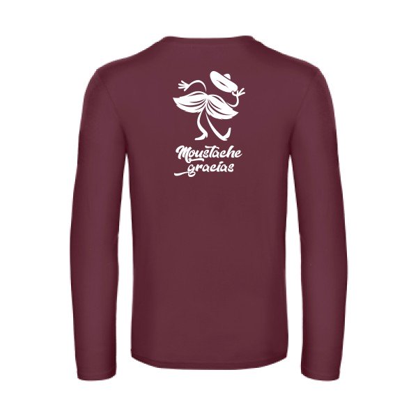 presqu spagnol - t shirt- manches- longues- original- humour- Burgundy impression Dos