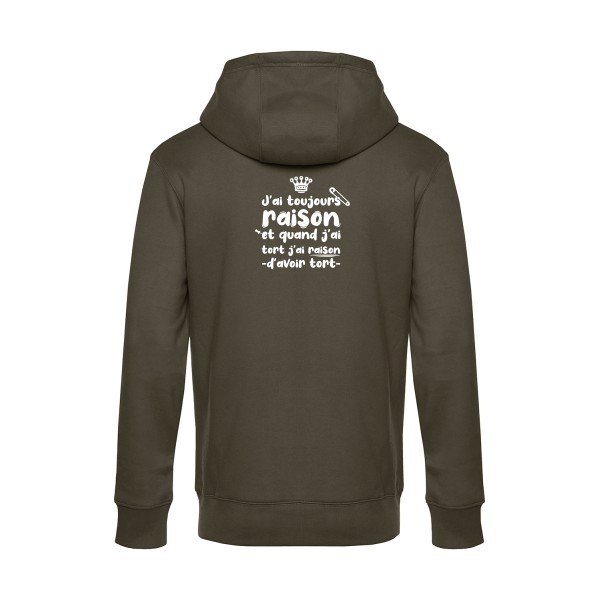 J-ai-toujours-raison sweat shirt original Khaki flex Blanc impression Dos
