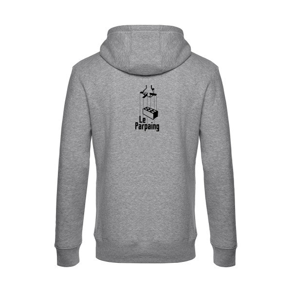 le-parpaing sweat shirt original Heather Grey flex Noir impression Dos