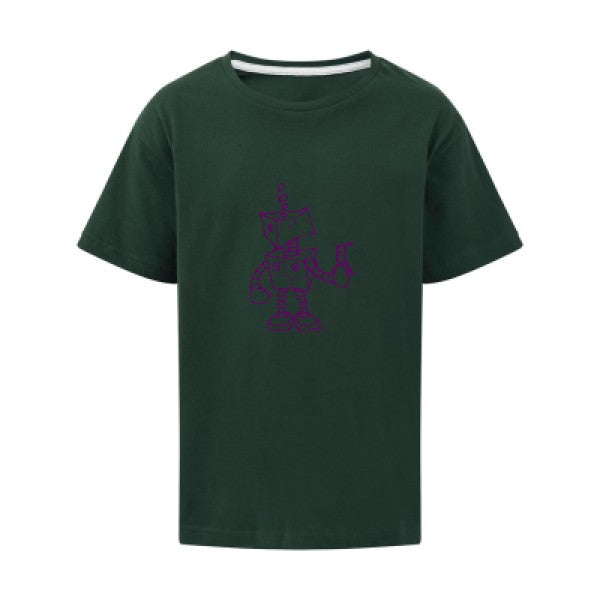 Robot & Bird Flex Violet SG - Kids T-shirt enfant Bottle Green Taille 152 (11-12/2XL)