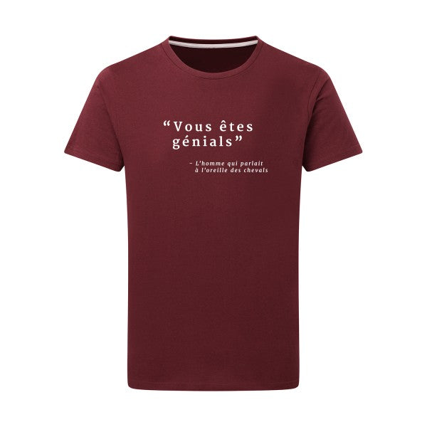 Vous êtes génials Blanc -Flex Blanc sur T-shirt SG  Burgundy  2XL