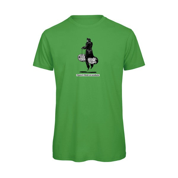 T-shirt humour original Partir En Cacahuete T Shirt couleur Real Green