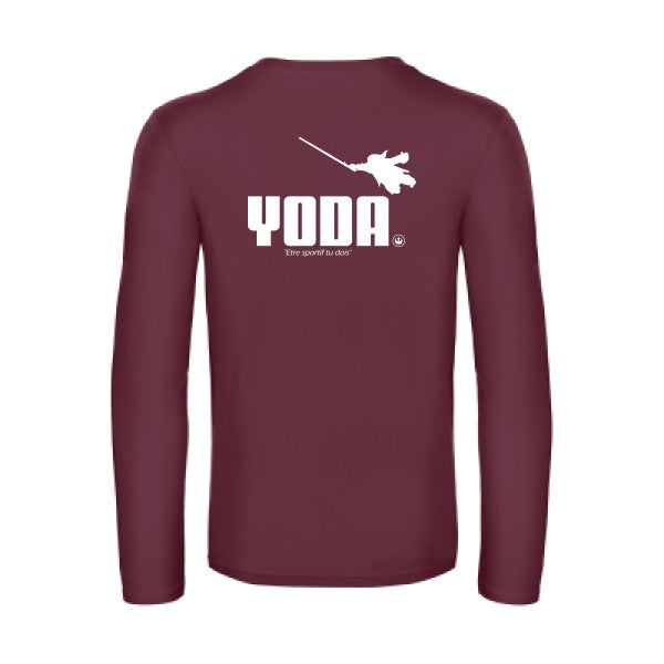 yoda - t shirt- manches- longues- original- humour- Burgundy impression Dos