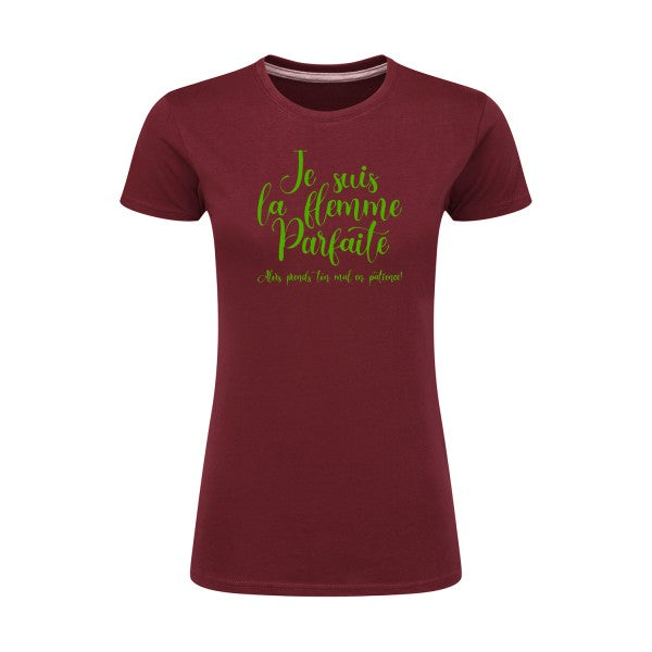 La flemme parfaite | Vert pomme |T shirt original femme|SG