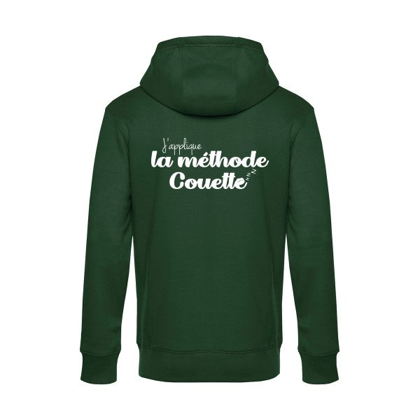 La-methode-Couette sweat shirt original Bottle Green flex Blanc impression Dos