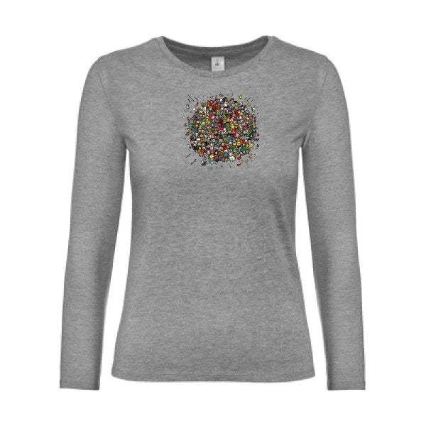 t-shirt lsl femme Planete-Pop-Culture-  Sport Grey flex 