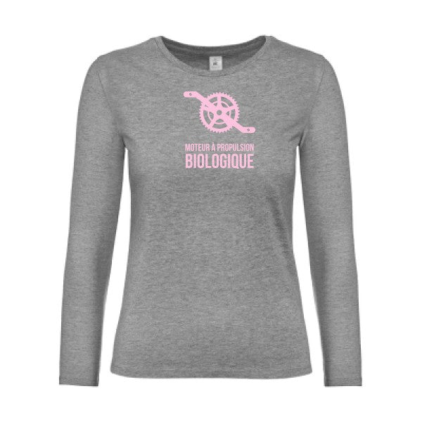 t-shirt lsl femme Cyclisme-&-ecologie Sport Grey flex Rose