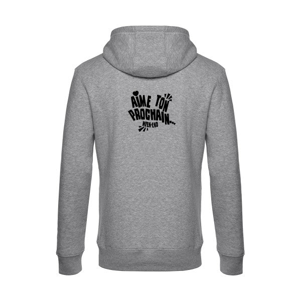 Aime-ton-prochain-! sweat shirt original Heather Grey flex Noir impression Dos