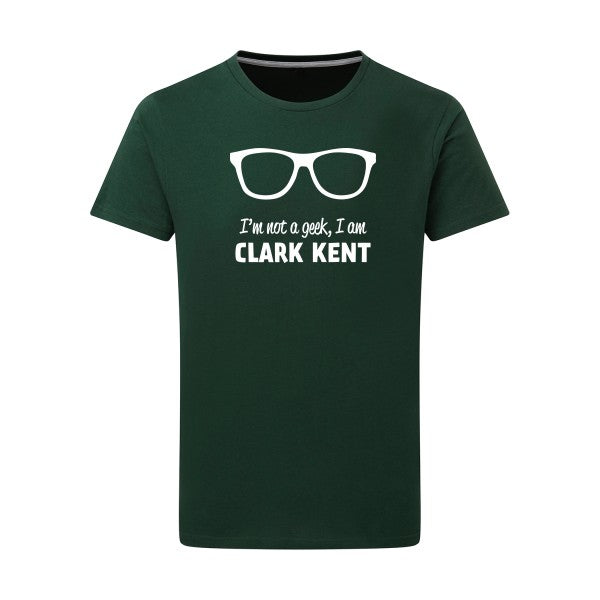 I am Clark Kent -Flex Blanc sur T-shirt SG  Bottle Green  2XL