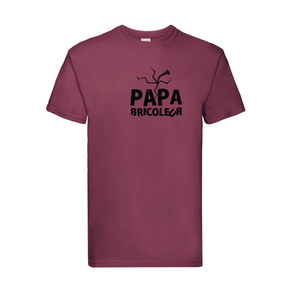 T-shirt|Papa bricoleur |flex Noir| Fruit of the loom 205 g 