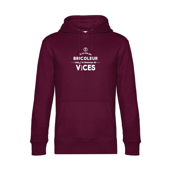 JE-NE-SUIS-PAS-BRICOLEUR sweat shirt original Burgundy flex Blanc impression Face