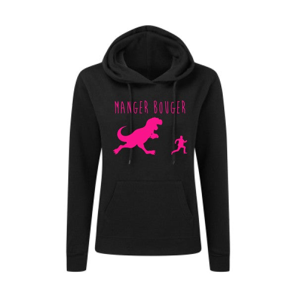 MANGER BOUGER Rose Fluo |Sweat original à capuche Femme