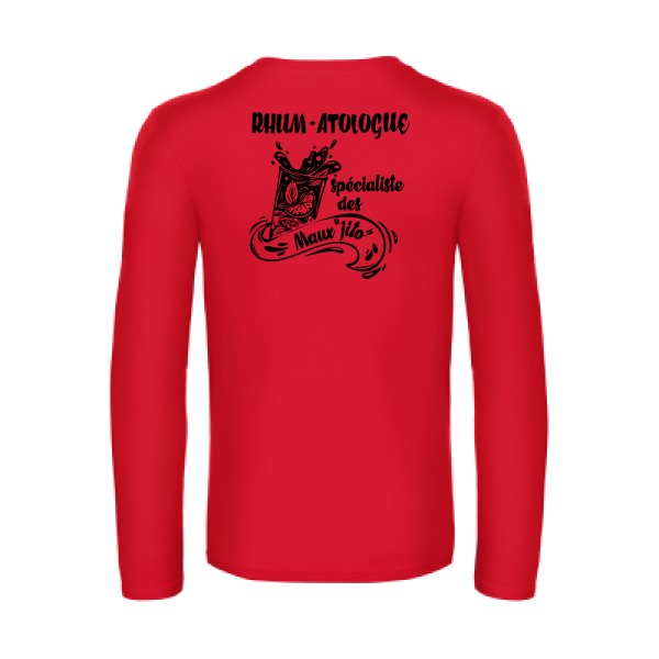 rhum atologue - t shirt- manches- longues- original- humour- Red impression Dos