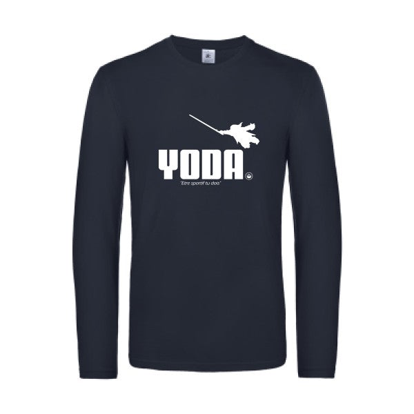 yoda - t shirt- manches- longues- original- humour- Navy impression Face